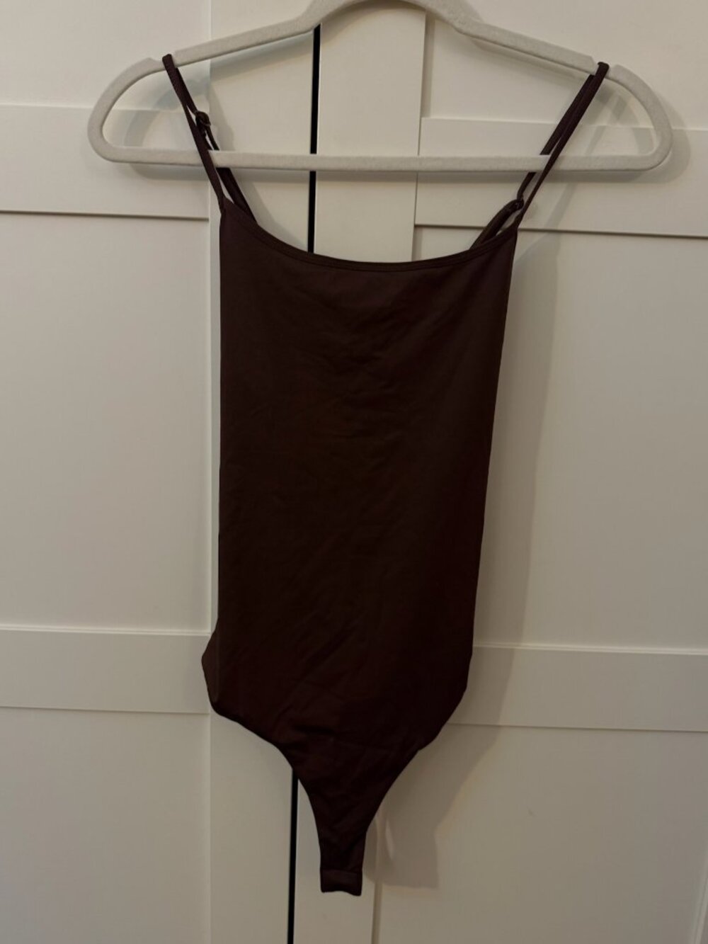 Klassy Network Brown Bodysuit X-Back Scoopneck - Sz L